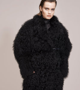 OPSUNDBAY - WOMENS BLACK CASHMERE FUR COAT by Womenswear Designer Dianna Opsund Bay
